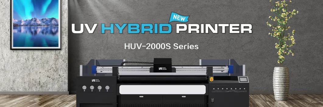 UV Flatbed Roll Inkjet Printer Hybrid Sinocolor 2m