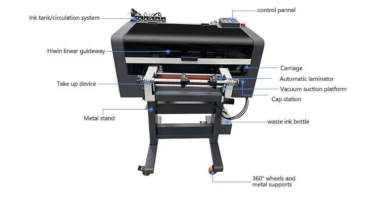 Rainbow Varnish UV Hybrid Printer A3 UV Dtf Printer for Glass for Canvas Metal Plaques for Dominoes UV Dtf Printer