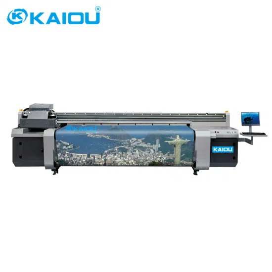 High Speed LED Curing Kaiou 3200HD Flatbed Printer Hybrid Roll to Roll UV LED Printer High Reduction UV Printer for Sale