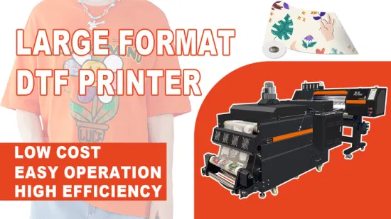 Cheap Price T Shirts Custom Label 4 Printhead White Ink Circulation Dtf Print