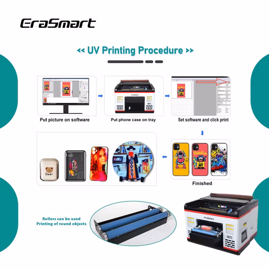 A3 Digital Inkjet Glass Wood Bottle Phone Case Cylinder Flatbed High Quality Print Head Impresora UV Printer Machine